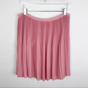 Loft Pink Pleated Mini Circle Skater Skirt 14